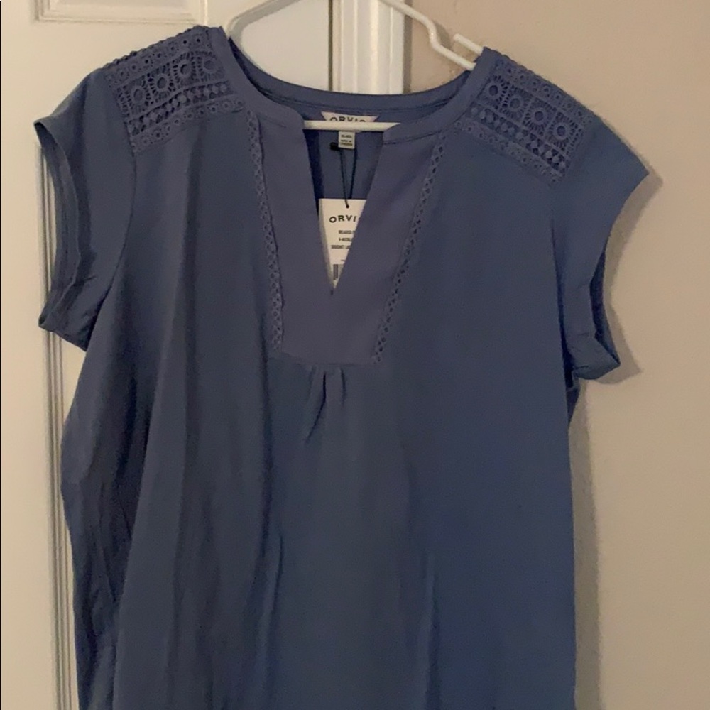 Blue Orvis Blouse